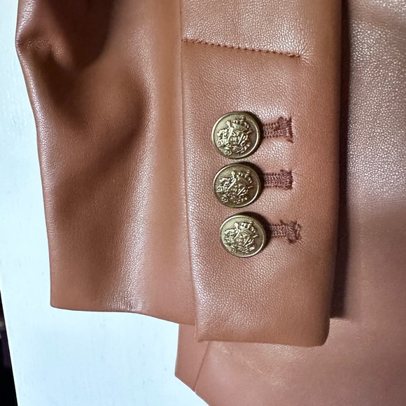 Loft Faux Leather Double-breasted blazer - Picture 4 of 7